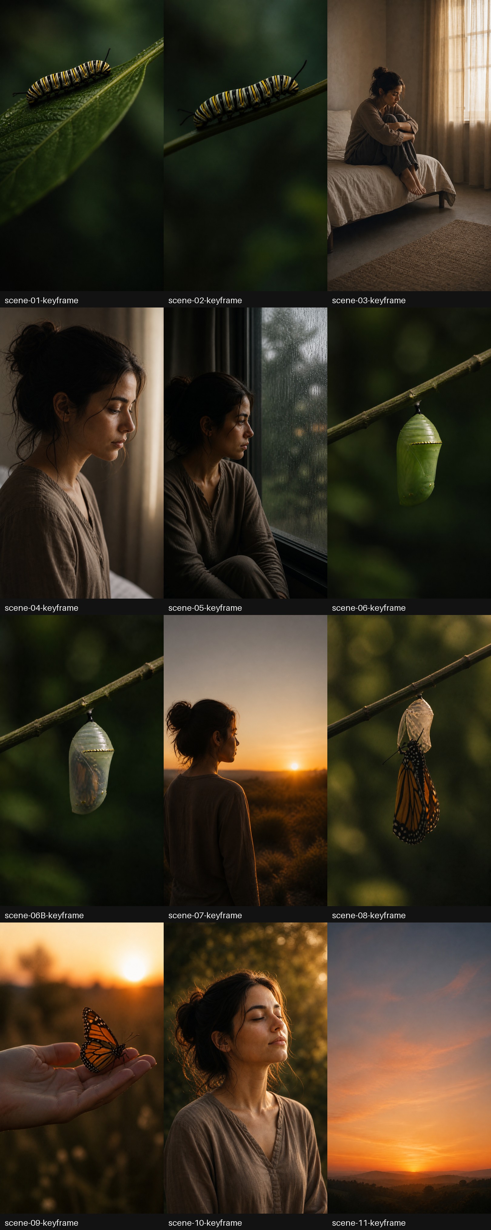 Sequência visual dos keyframes do filme